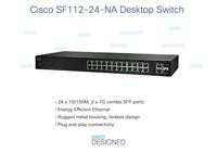 Cisco SF112-24 Unmanaged Switch met 24 10/100-poorten plus 2 SFP Mini-GBIC Uplink, beperkte levenslange bescherming (SF112-24-EU) - thumbnail