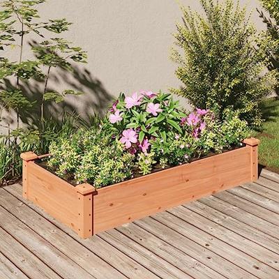 VidaXL Plantenbak verhoogd met voering 120x60x25 cm vurenhout bruin