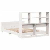 Bedframe zonder matras massief grenenhout wit 160x200 cm - thumbnail