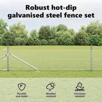 VidaXL Afrasteringspaal zilver 25 x 0,4 m (13 mm gaas) staal - thumbnail