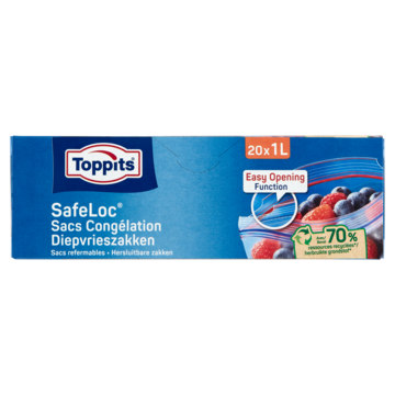 Toppits Safeloc Diepvrieszakken 1 Liter 20 stuks bij Jumbo