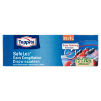 Toppits Safeloc Diepvrieszakken 1 Liter 20 stuks bij Jumbo - thumbnail