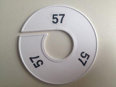 Maatring 11 cm wit/zwart 57