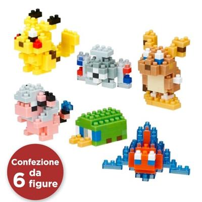 Set van 6 stenen figuren - BANDAI - NANOBLOCK - Elektrisch Pokémon-pakket