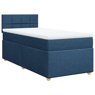 Boxspring met matras stof blauw 90x190 cm - thumbnail