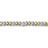 TI SENTO-Milano 3989ZY Ketting Gevlochten Patroon zilver-zirconia goud-en zilverkleurig-wit 38-48 cm - thumbnail