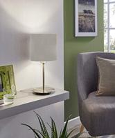 Eglo TafellampPasteri 40cm taupe met mat chroom - 31595 - thumbnail