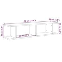 Wandschappen 2 st 90x18x20 cm bewerkt hout oud houtkleurig - thumbnail