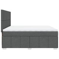 Boxspring met matras stof donkergrijs 200x200 cm - thumbnail