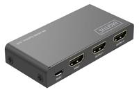 Digitus DS-55336 1 + 2 poorten HDMI-splitter LED-weergave, Met status-LEDs, Met metalen behuizing, Individueel schakelbaar, Ultra HD-geschikt 3840 x 3840 Pixel - thumbnail
