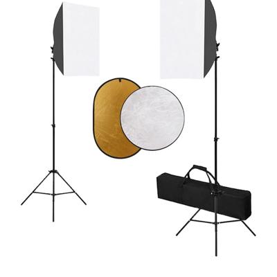 Fotostudioset met softboxlampen en reflector