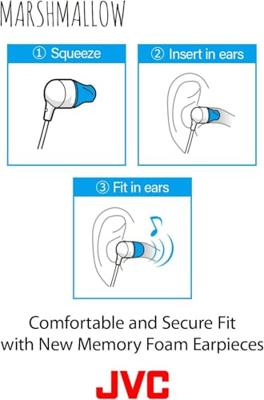 JVC HAFX38MP Marshmallow Earphones With Microphone & In-line Remote (Pink)