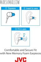 JVC HAFX38MP Marshmallow Earphones With Microphone & In-line Remote (Pink) - thumbnail