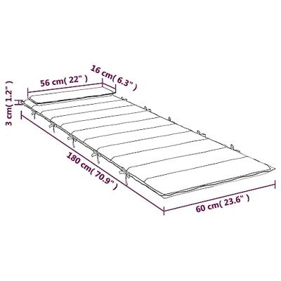 VidaXL Ligbedkussen 180x60x4 cm oxford stof groen VidaXL Ligbedkussen 180x60x4 cm oxford stof groen