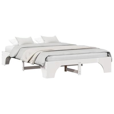 Bedframe Wit 140 x 200 cm Massief grenenhout Bedframe Wit 140 x 200 cm Massief grenenhout