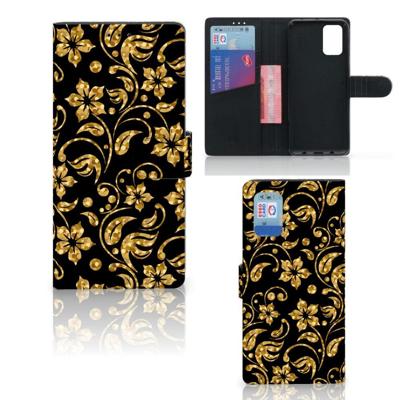 Samsung Galaxy A02s | M02s Hoesje Gouden Bloemen Samsung Galaxy A02s | M02s Hoesje Gouden Bloemen