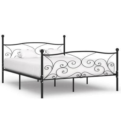 Bedframe met lattenbodem metaal zwart 180x200 cm