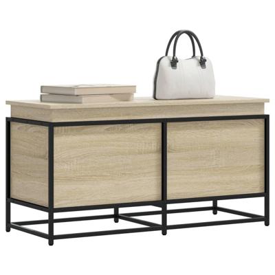 Opbergbox met deksel 100x40x51,5 cm bewerkt hout sonoma eiken Opbergbox met deksel 100x40x51,5 cm bewerkt hout sonoma eiken