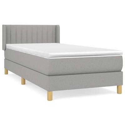 Boxspring met matras stof lichtgrijs 140x190 cm