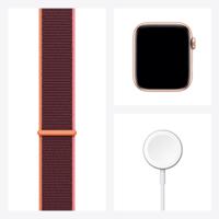 Apple Watch SE LTE MYEY2FD/A - 44 mm, pruimkleurige sportlus - goud - thumbnail