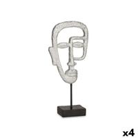 Decoratieve figuren Gezicht Zilverkleurig 19,5 x 38 x 10,5 cm (4 Stuks) - thumbnail