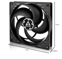Arctic P14 PC-ventilator Zwart (b x h x d) 140 x 27 x 140 mm - thumbnail