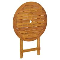 3-delige Bistroset poly rattan en massief hout beige - thumbnail