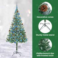 VidaXL Kunstkerstboom met 300 led groen 180 cm pvc en staal - thumbnail