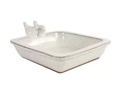 Vogelbad Momo Terracotta Wit