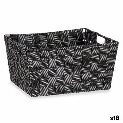 Veelzijdige mand Zwart Stof 20 x 14 x 30 cm (18 Stuks)
