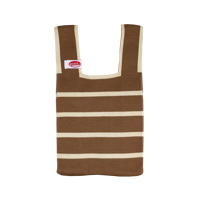 Kitsch Kitchen Poppy Bag Bruin Wit Strepen - thumbnail