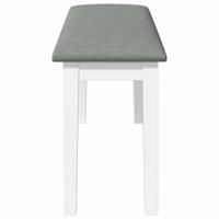 Bank 110 cm massief hout wit rubber - thumbnail