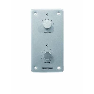 Omnitronic 80711095 Inbouw (in muur of meubel) PA-volumeregelaar en -programmakiezer Zilver, Aluminium