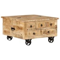 Salontafel 70x70x40 cm ruw mangohout - thumbnail
