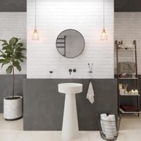 Waskom Voetstuk Ideavit Solidfloat-PE 30x30x75 cm Solid Surface Met Waskom Mat Wit Ideavit - thumbnail