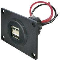 ProCar Power USB Doppelsteckdose 12-24 V Platte USB aansluiting inbouw 2 voudig Stroombelasting (max.): 5 A Geschikt voor USB-A Stopcontact 12 V naar 5 V, 24 V - thumbnail