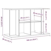 Aquariumstandaard 100x40x60 cm bewerkt hout oud houtkleurig - thumbnail