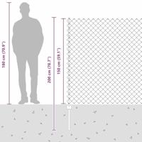 VidaXL Hek met paal zilver 1,5 x 10 m staal - thumbnail