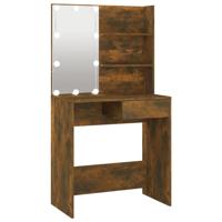 Kaptafel met LED-verlichting 74,5x40x141 cm bruin eikenkleur - thumbnail