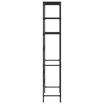 VidaXL Opbergrek voor boven wasmachine 3-laags 69x28x169 cm zwart