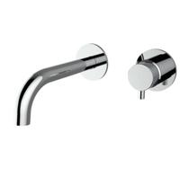 Plieger Wastafelmengkraan Napoli Wandmodel Korte Uitloop Chroom - thumbnail