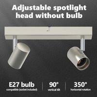 VidaXL Plafondspot met schijnwerpers nikkel 26 x 6,5 x 11,5 cm metaal - thumbnail