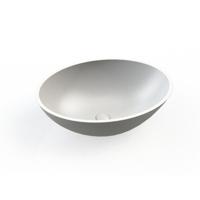 Arcqua Prince waskom 49x34cm ovaal marble mat wit WAS113654 - thumbnail