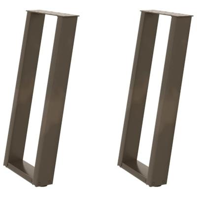 Console tafelpoten 2st U-vormig 38x(72-73)cm staal naturel - thumbnail