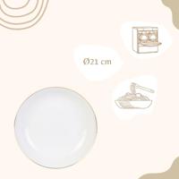 OTIX Diepe borden Soepborden Set van 6 stuks 21cm Wit met Gouden ra... - thumbnail
