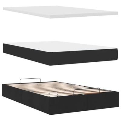Ottoman bed met matras 120x200cm stof zwart