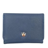 Korte mini vrouwen portefeuilles kroon ingericht fold PU lederen Coin Purse kaarthouder (blauw) - thumbnail