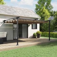 Wandgemonteerde Pergola Taupe Staal - thumbnail