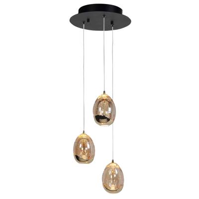 Highlight Hanglamp Golden Egg 3 lichts Ø 25 cm amber-zwart