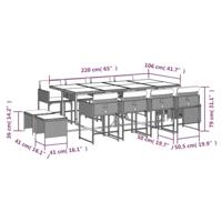 13-delige Tuinset met kussens poly rattan beige - thumbnail